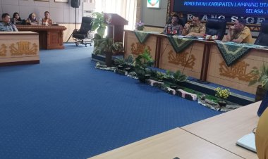 Pemkab Lampung Utara menggelar Rapat Koordinasi (Rakor) dalam rangka persiapan menyambut HUT Kabupaten ke-77 Tahun