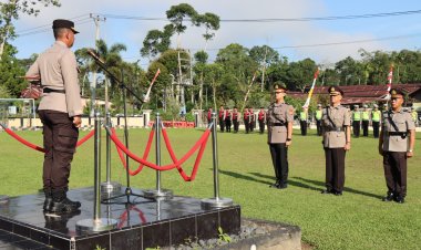 Kapolres Lampung Barat pimpin Sertijab Kabag Logistik dan Kapolsek Sekincau