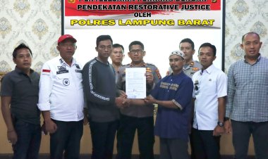 Polres Lampung Barat selesaikan Perkara penganiayaan melalui Restoratif justice*
