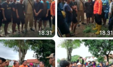 PEMUDA WARGA DESA CIKAMPEK TIMUR HANYUT TERSERET ARUS  DI SUNGAI CIKARANG GELAM