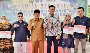 Bupati Tanjabbar Resmikan Aktivasi Jaringan Gas Bumi untuk Rumah Tangga