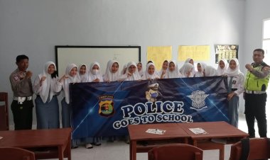 Sat Lantas Polres Metro Polda Lampung Sosialisasi Tata Tertib Berlalu Lintas di Sekolah