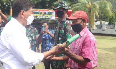 Bupati Kepulauan Yapen Buka Kegiatan TMMD ke-113 di Serui dan Dukung Pembangun 8 Unit Rumah Layak Huni