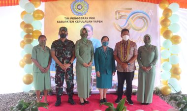 Dandim 1709/Yawa dan Ketua Persit KCK Cab. XXII Hadiri Peringatan Hari Kesatuan Gerak PKK