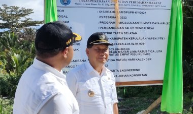 Meminimalisir Potensi Banjir, Bupati Tonny Tesar Canangkan Pekerjaan Pembangunan Talud Sungai Newi