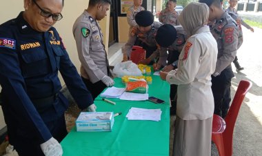 Jalani Tes Urin, 85 Personil Polres Kolaka Timur Dinyatakan Bebas Narkoba