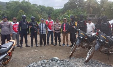 Polsek Routa Bersama Satbrimob Polda Sultra Amankan Pilkades Serentak Di Routa