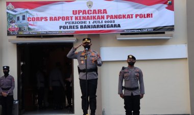 46 Personel Bintara Polres Banjarnegara Ikuti Corps Raport Kenaikan Pangkat Polri