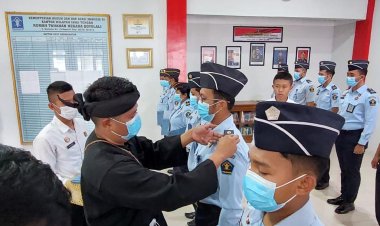 Upacara penyematan kenaikan pangkat di Rutan kelas II B Boyolali
