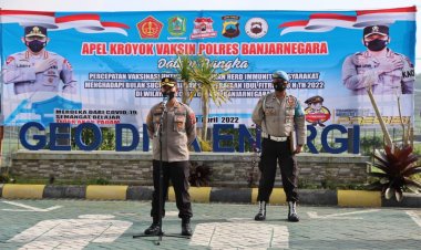 Kapolres Banjarnegara Pimpin Apel Keroyok Vaksin di Kecamatan Batur