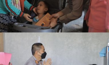Kapolres Klaten Berikan Bantuan Untuk Anak Penyandang Disabilitas