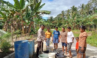Atasi Kesulitan Air Bersih Bripka Hendro Siapkan Sumur Bhayangkara