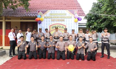 Upacara Laporan Kenaikan Pangkat Personel Polres Pesisir Barat TMT 1 Juli 2023