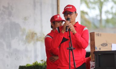 Bupati Lampung barat mengucapkan dirgahayu hari jadi Pekon Trimulyo.