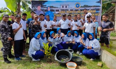Lanal Morotai Gelar  Panen Raya dan Tabur Benih Ikan Nila