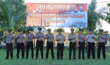 Personil Polres Pulau Morotai Naik Pangkat