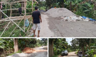 Terkesan Mubazir Pembangunan Jalan Rabat Beton Didesa Gunung Batu Kecamatan Cempaka Dibangun Tidak ada Penghuninya
