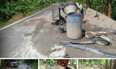 Pembangunan Jalan Usaha Tani Didesa Gunung Batu Kecamatan Cempaka Diduga Proyek Siluman Tanpa Papan Nama, Abaikan UU KIP