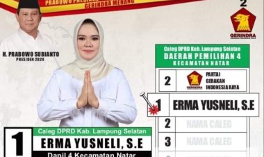 Srikandi Gerindra asal Pubian, Erma Yusneli, SE Dengan Mengusung Semangat Kebersamaan Tampil Sebagai Kandidat Legislator Kabupaten Lampung Selatan pada Pemilu 2024