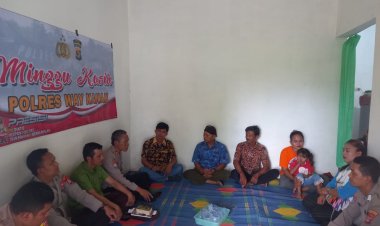 Minggu Kasih, Polres Way Kanan Sambangi Gereja Protestan Baptis di Kampung Setia Negara
