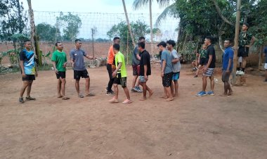 Momen Satgas TMMD Kodim Way Kanan Olahraga Bersama Warga.