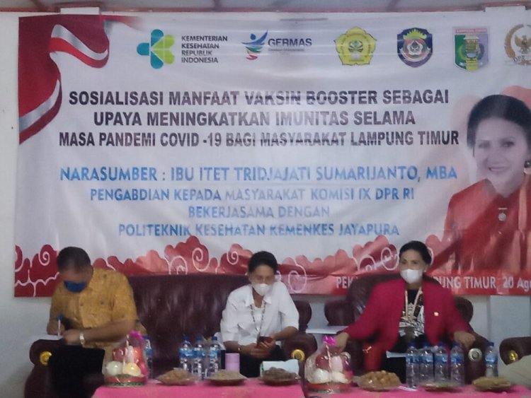 Sosialisasi Germas dan viksin boster di adakan oleh wakil rakyat dari partai PDI.P.Dapil dua Lampung