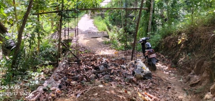 Miris !..Jembatan Penghubung Dua Dusun Desa Karya Tunggal Jadi Bahan Pertanyaan Warga