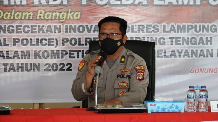 Rorena Polda Lampung Lakukan Pengecekan lnovasi Pelayanan Publik lNP (Indonesia National Police) Di Polres Lampung Tengah