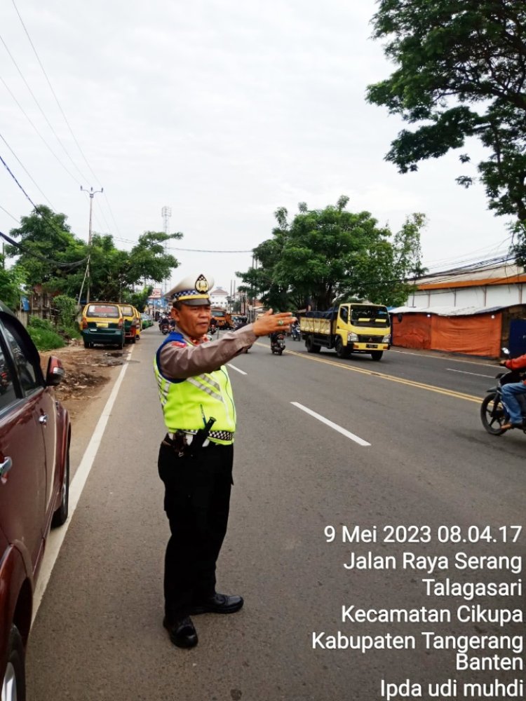 Kegiatan Protap Gatur Lalin Pagi Kanit Lantas Ipda Udi Muhdi Serta Anggota Polsek Cikupa Polresta Tangerang Polda Banten