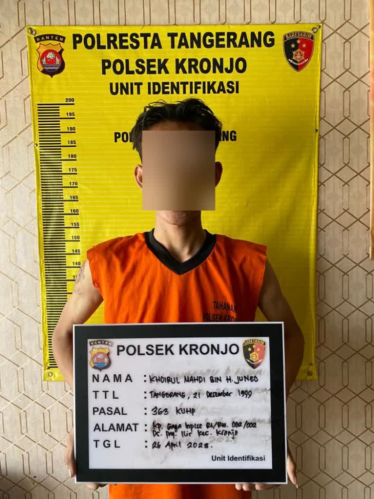 Polsek Kronjo Polresta Tangerang Ringkus Pria Pencuri Motor