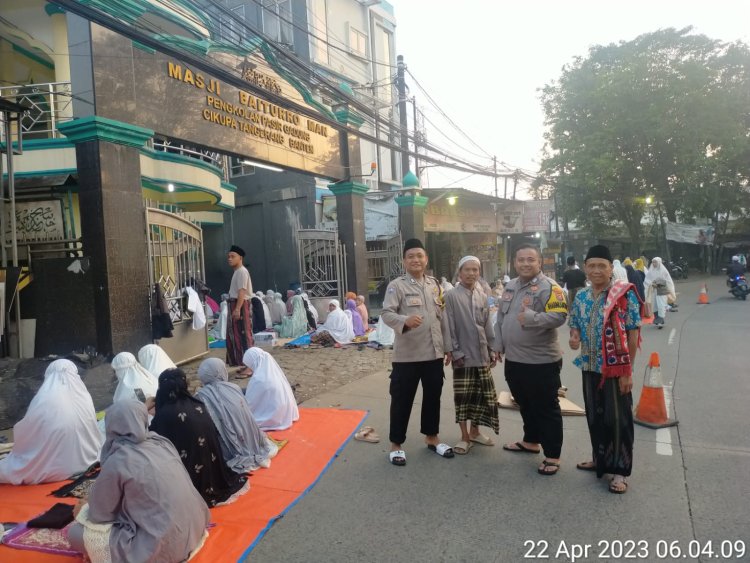 Pengamanan Sholad Idul Fitri 1444 H/2023 M di Masjid Masjid Masjd di Darkum Polsek Cikupa