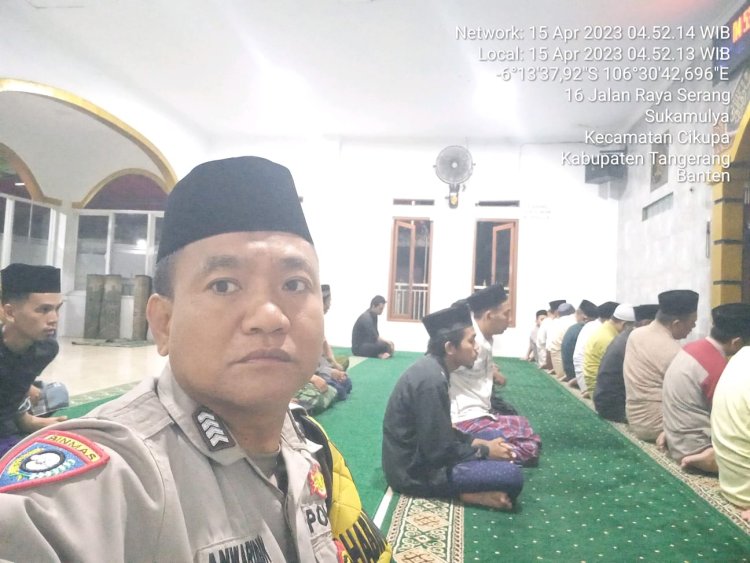 Bhabinkamtibmas Polsek Cikupa Polresta Tangerang Polda Banten Bripka Anwarudin Rutin Dalam Kegiatan Subuhan keliling Bersama Warga Kelurahan Sukamulya