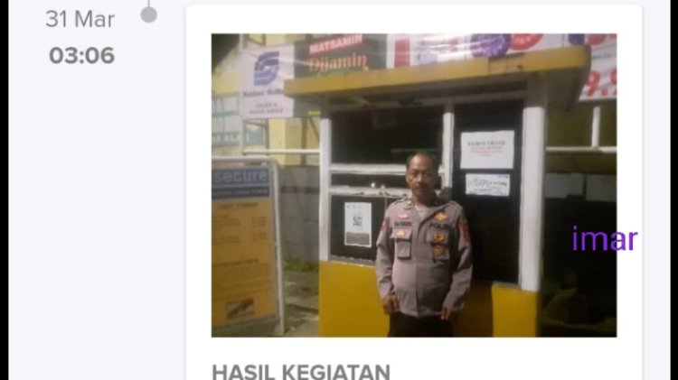 Anggota Polsek Cikupa Polsesta Tangerang Polda Banten, AIPTU FIRDAUS Melaksanakan Patroli Barcode Di Kawasan Ramayana Sabar Subur, Pesan Kamtibmas Ke Security