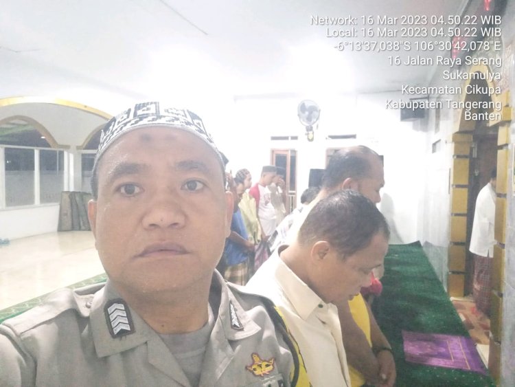 Bripka Anwarudin Bhabinkamtibmas Giat Subuhan keLiLing di Kelurahan Suka Mulya Cikupa kab. Tangerang