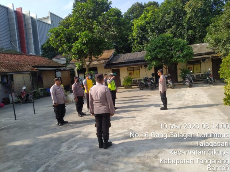 Wakapolsek Cikupa Udiyano Pimpin Apel Pagi Bersama Personil Polsek Cikupa Polresta Tangerang Polda Banten Tetap Memberikan Arahan Kepada Anggota