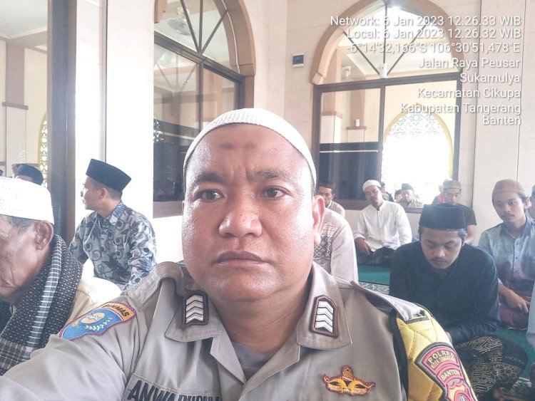 Bripka Anwarudin Bhabinkamtibmas Kegiatan Rutin Jumat Keliling Polsek Cikupa Polresta Tangerang Polda Banten