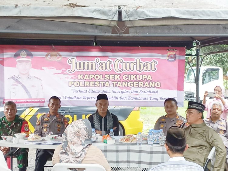 Kegiatan Jumat Curhat  Akp Imam Wahyu Pramono,S.IK Kapolsek Cikupa Polresta Tangerang di Kediaman H. Cecep Miharja