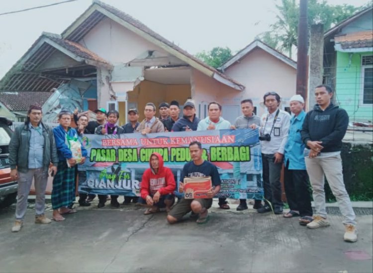 Peduli dan Salurkan Donasi Untuk Korban Gempa Cianjur Jawa Barat Sudah Di Berikan  Oleh Pengelola Pasar Desa Cikupa