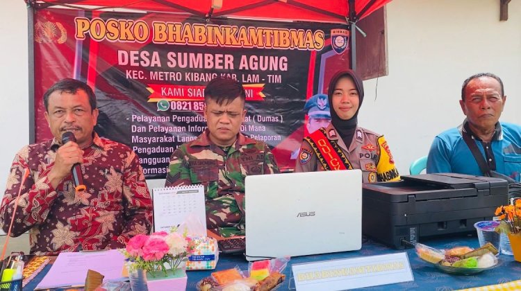 Polri dan TNI Membangun posko pengaduan masyarakat desa sumber agung