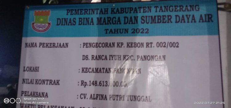 Proyek Betonisasi Jalan Kampung Ranca Kebon, Desa Ranca Iyuh Diduga Tidak Sesuai RAB