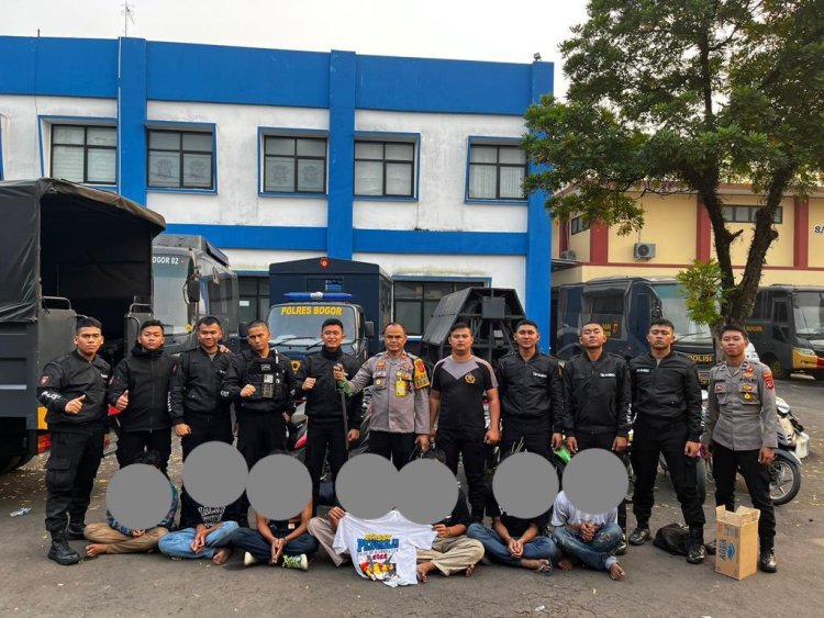 Polres Bogor Berhasil Amankan 7 Orang Angota Gangster di Wilayah Cibinong Bogor