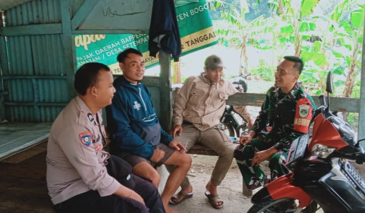 SINERGITAS Antara Bhabinkamtibmas dan Babinsa Eilayah Polsek Nanggung Secara Bersama - sama Dalam Menjalin Kemitraan Kepada Warga Binaannya