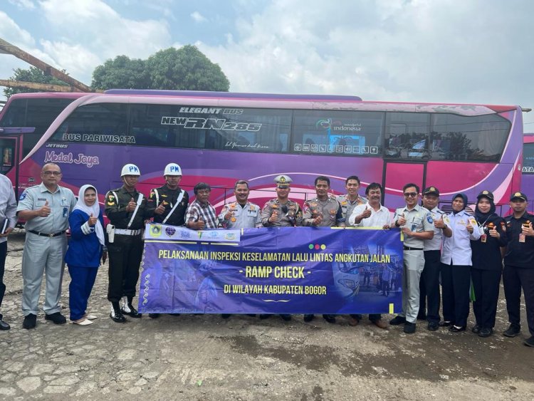 Sat Lantas Polres Bogor Bersama Instasi Terkait Gelar Inpeksi Terhadap Angkutan Jalan