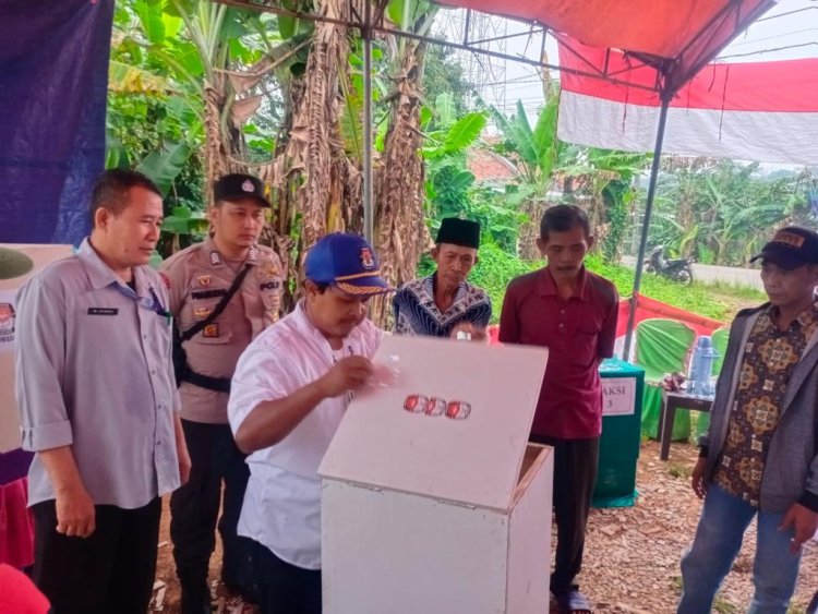 Pastikan Berlangsungnya Pilkades Berjalan Kondusif, Polsek Tenjo Lakukan Pengamanan