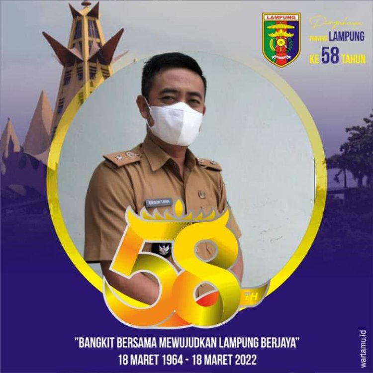 Kepala kampung Negeri baru, beserta jajarannya, mengucapkan HUT Provinsi Lampung yang Ke-58.