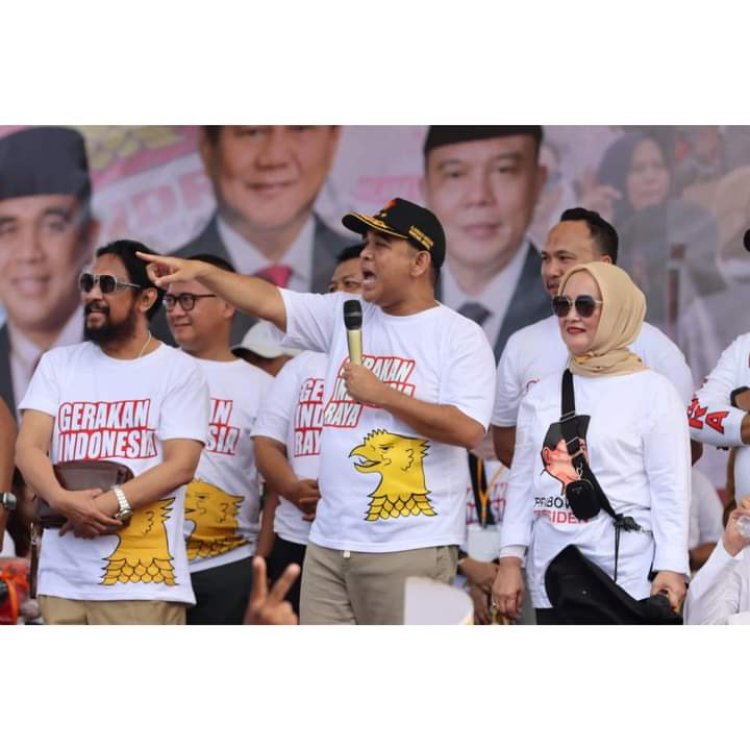 HUT ke 15 th Partai Gerindra Adakan Jalan sehat di Stadion Pahoman Bandar Lampung