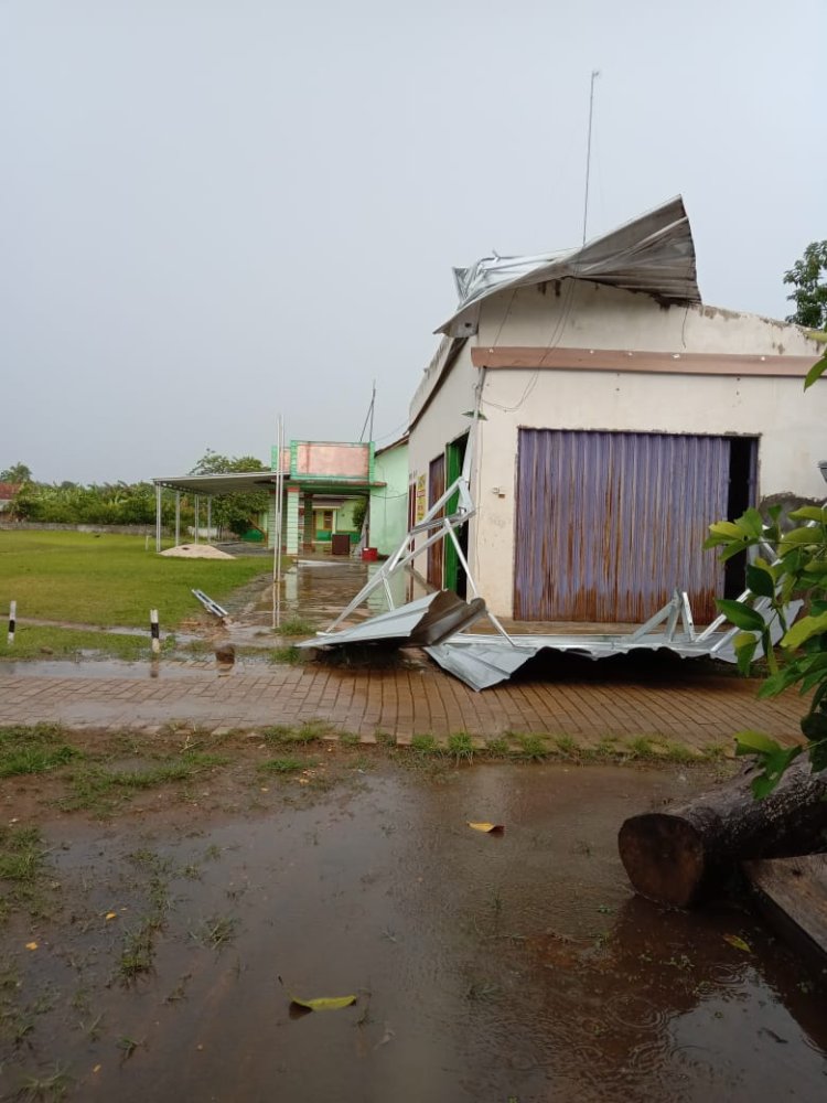 Akibat Puting Beliung 17 Rumah Rusak Serta Pohon Tumbang Di Desa Rulung Mulya