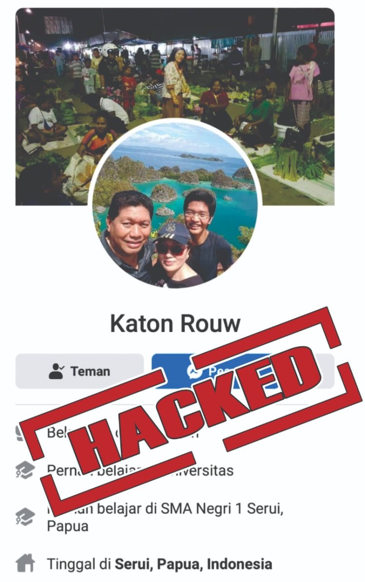 Aqun Facebook Bupati Kepulauan Yapen Tonny Tesar di Hacked