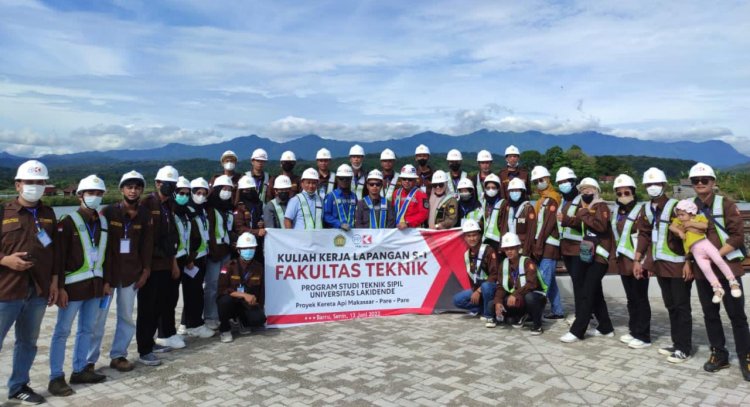Puluhan Mahasiswa Tekhnik Sipil Universitas Lakidende Tuntaskan Kuliah Kerja Lapangan Di Sulawesi Selatan