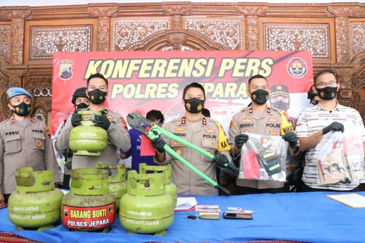 Polres Jepara Berhasil Ringkus Pelaku Pencurian Tabung Gas Elpiji Yang Beraksi di 3 Kabupaten